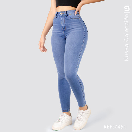 Jeans Skinny Tiro Alto 7451