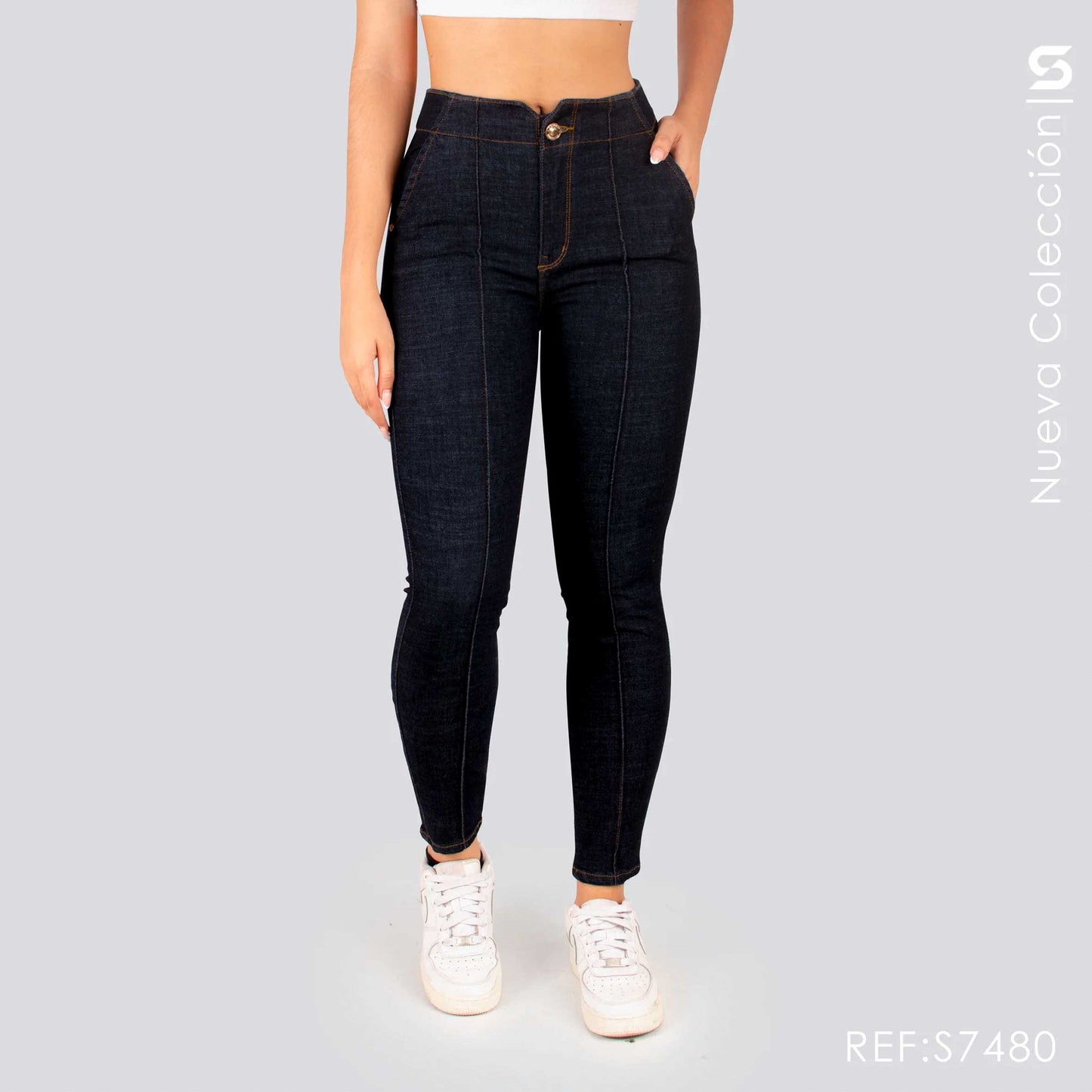 Jeans Skinny Tiro Alto S7480