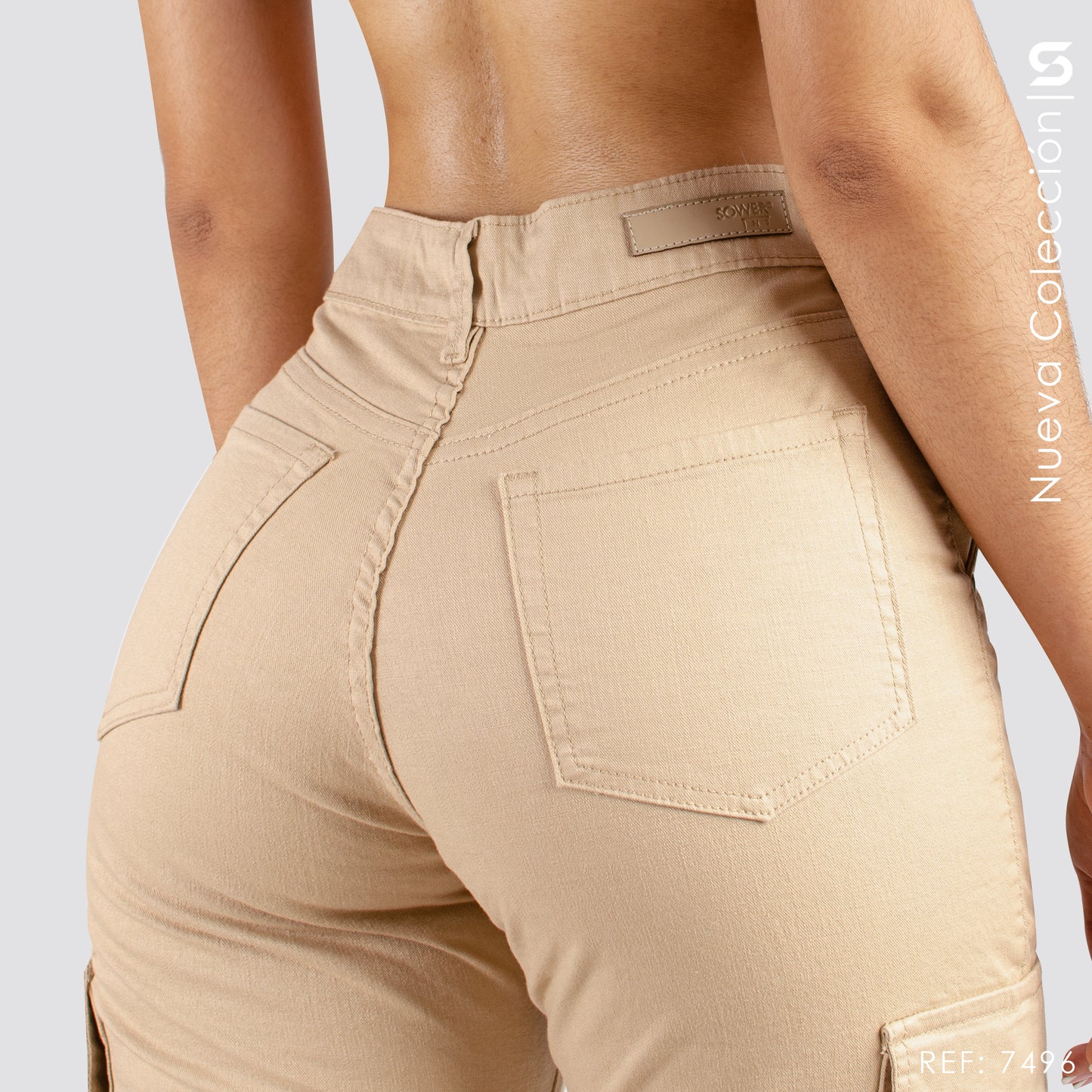 Pantalón Mom Jeans Cargo Tiro Alto S7496