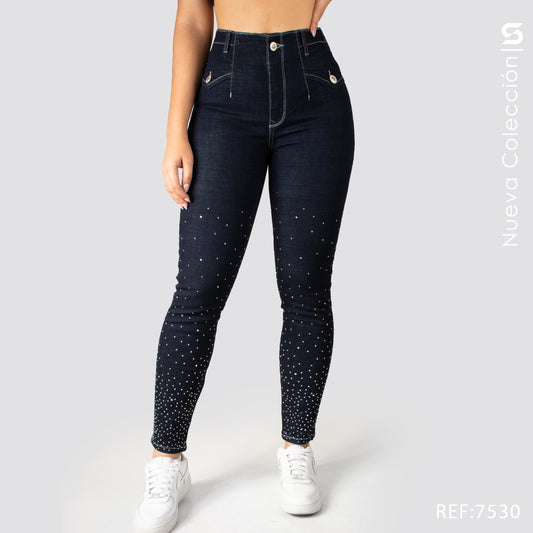 Jeans Skinny Tiro Alto S7530-P