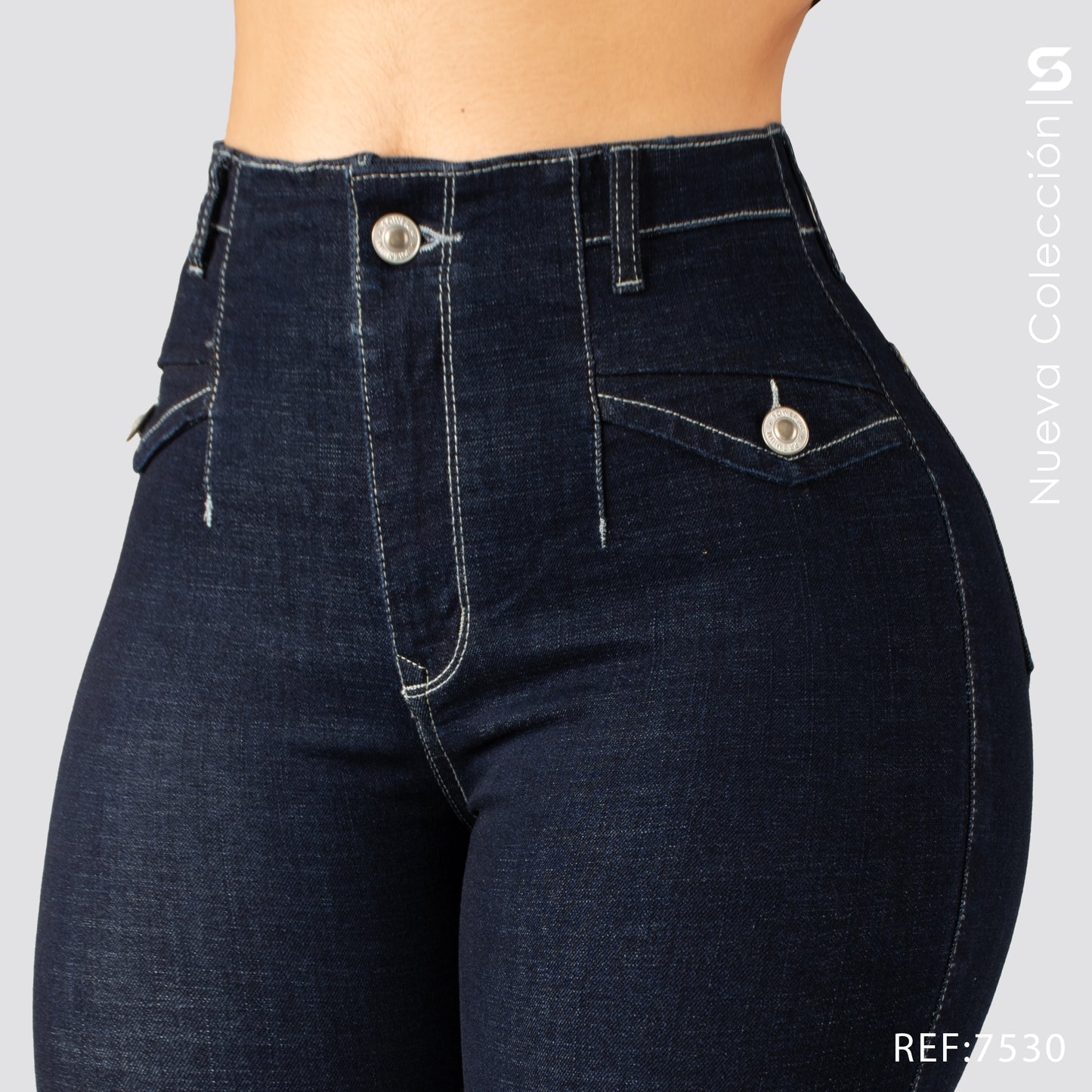 Jeans Skinny Tiro Alto S7530-P