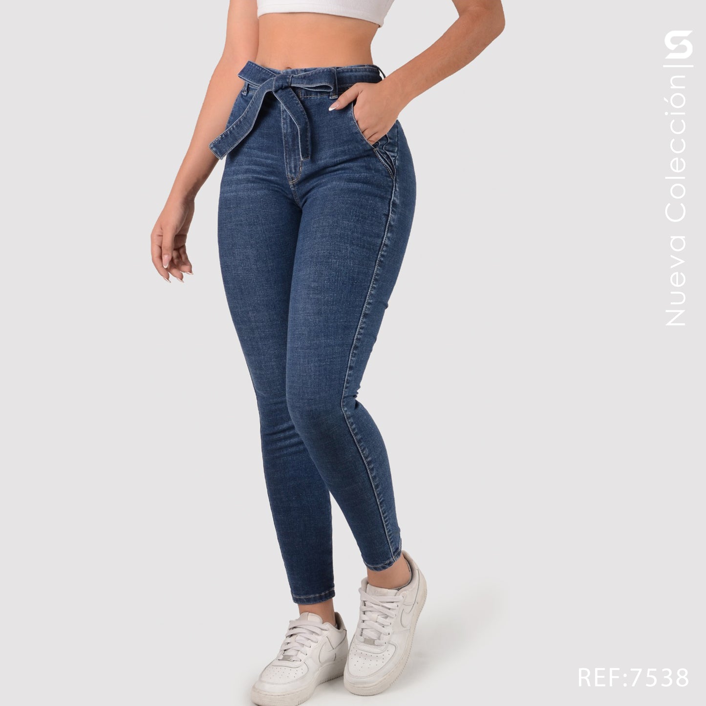 Jeans Skinny Tiro Alto S7538