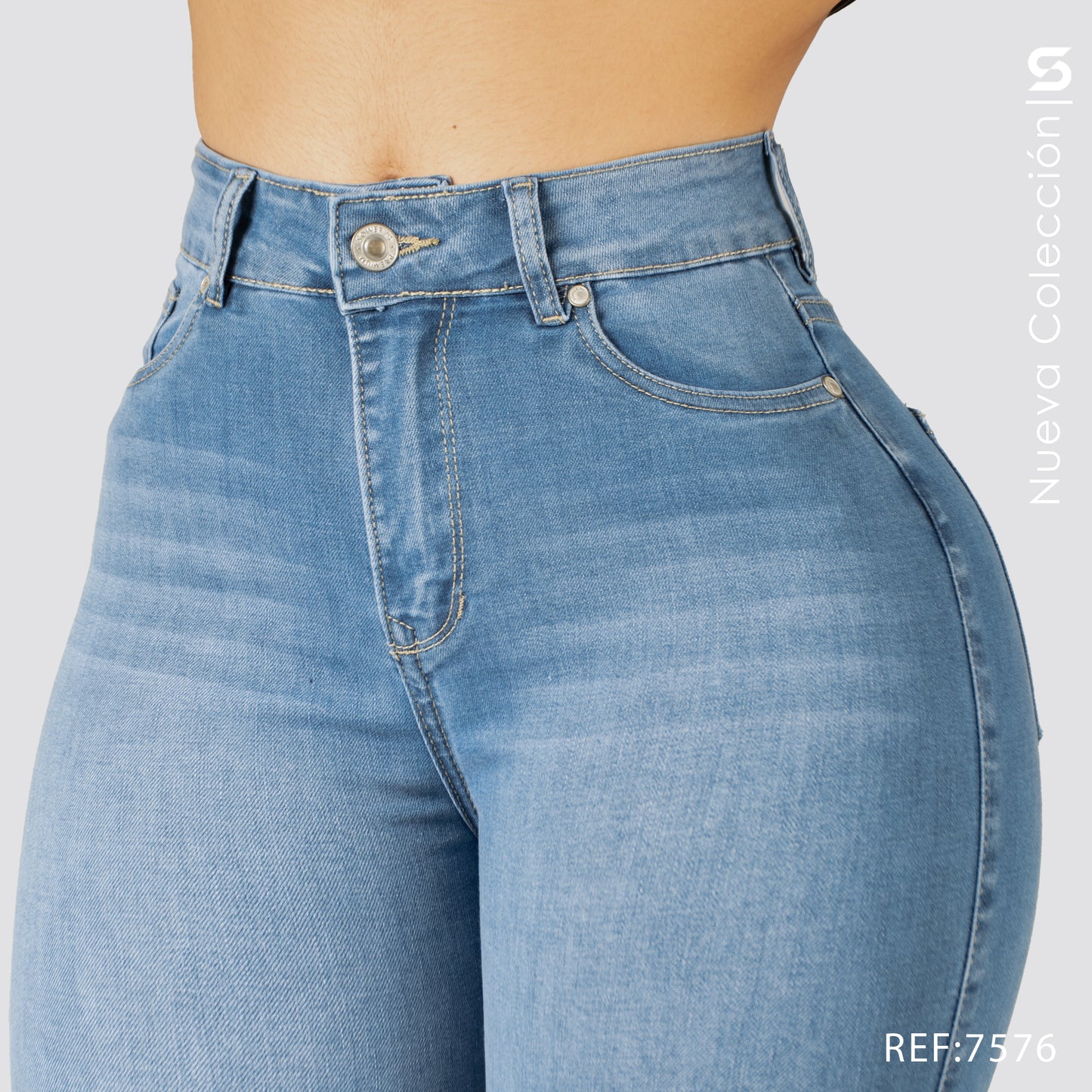 Jeans Skinny Tiro Alto S7576