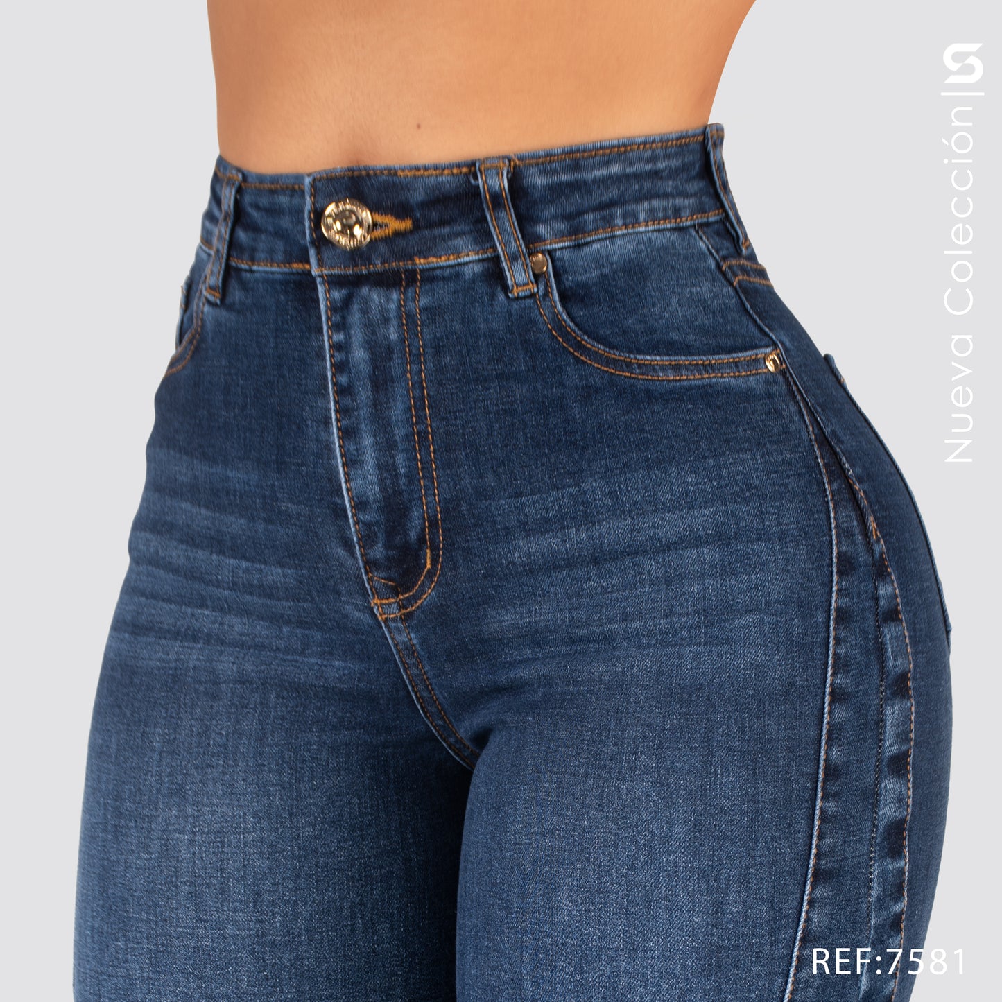 Jeans Mom Flare Tiro Alto S7581
