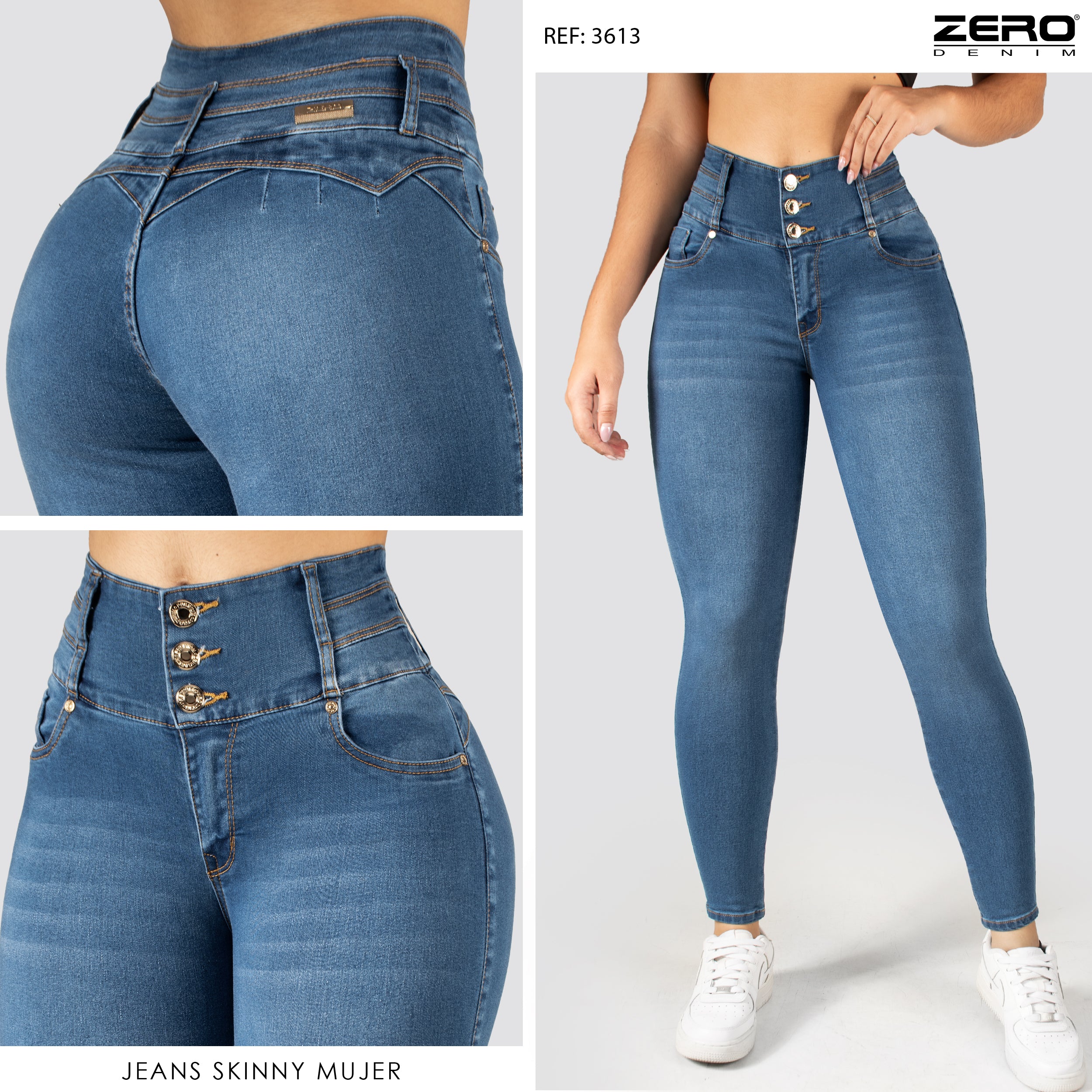 Jeans Skinny Tiro Alto 3613