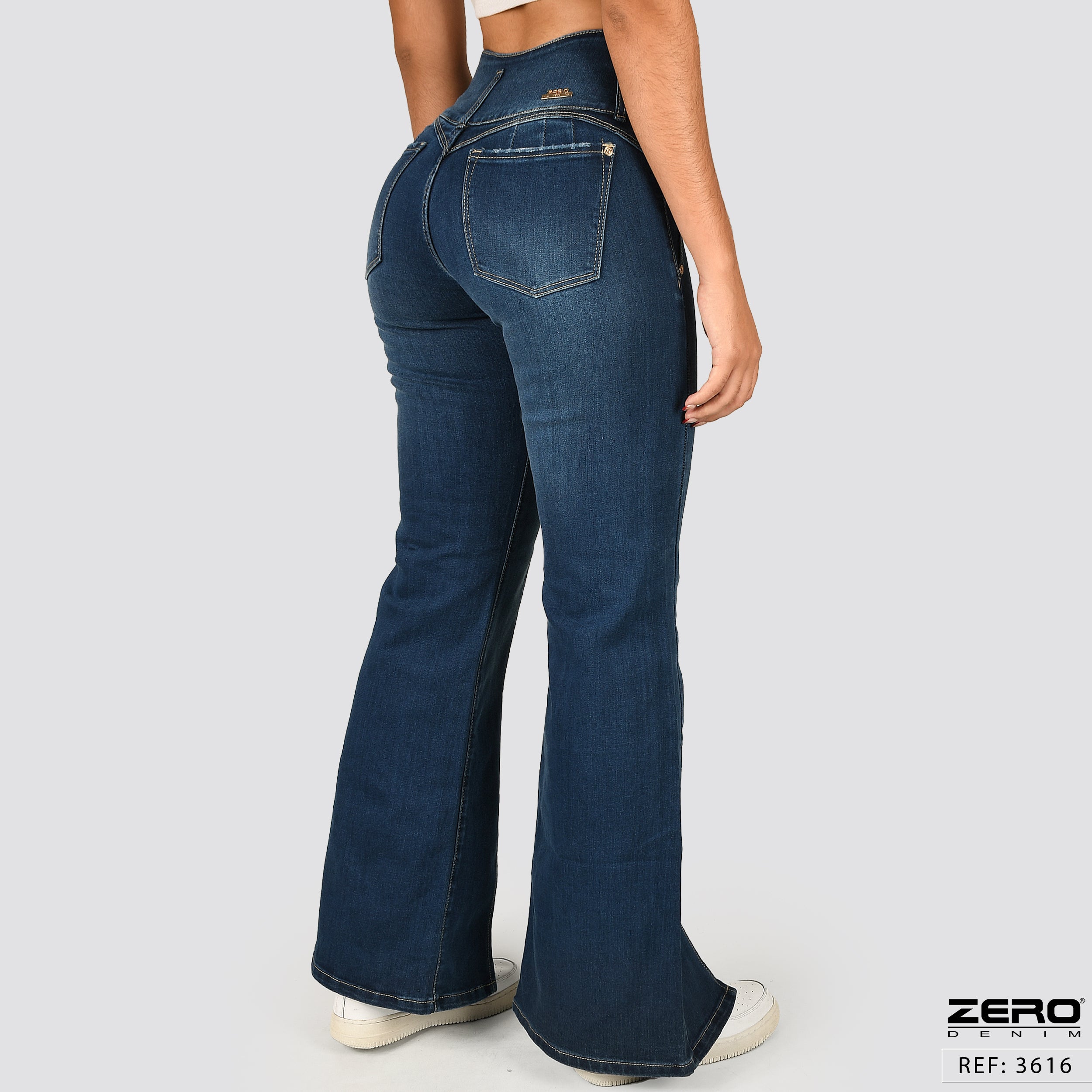 Jeans Mom Flare Tiro Alto 3616