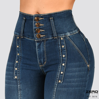 Jeans Mom Flare Tiro Alto 3616