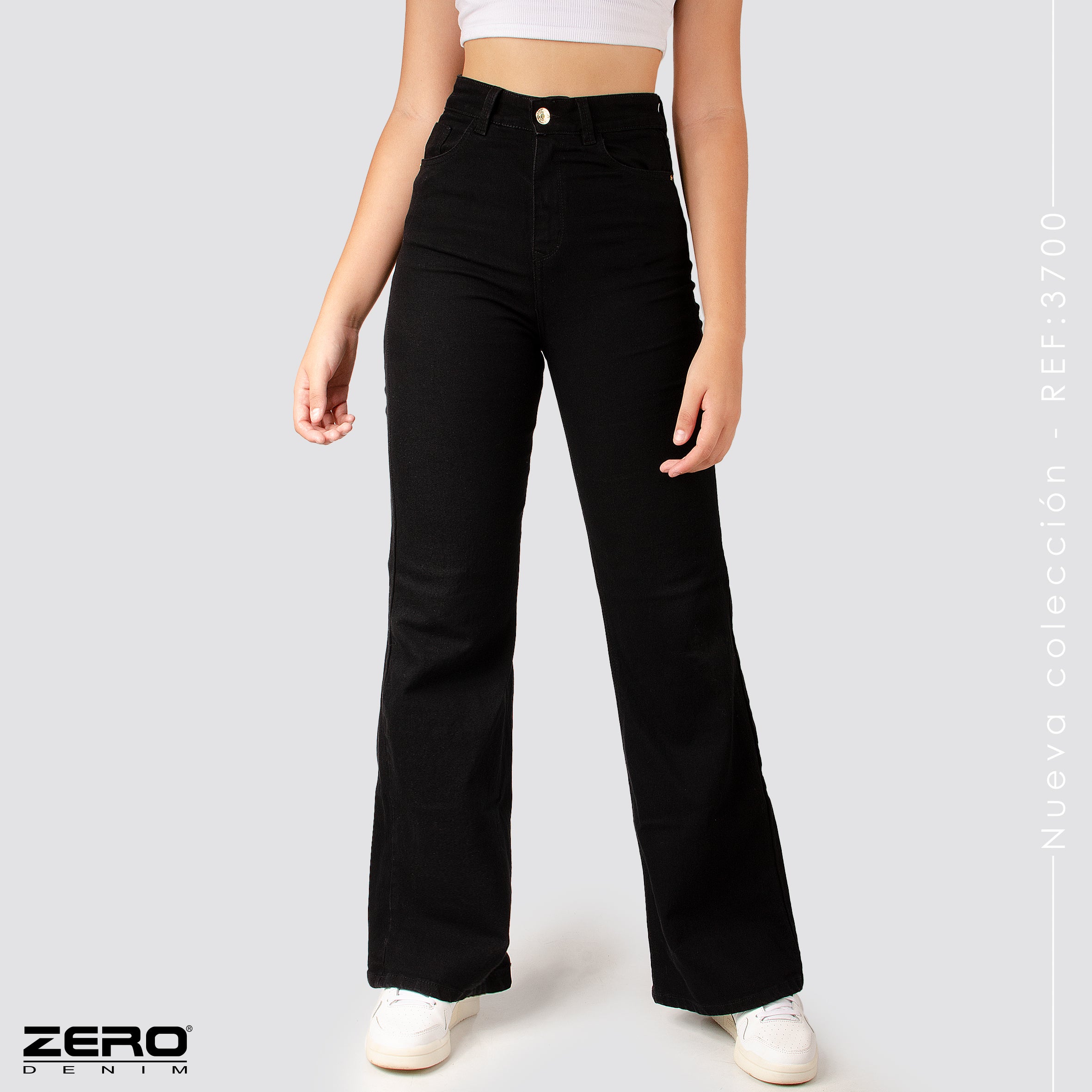 Jeans Mom Bota Ancha Tiro Alto 3700