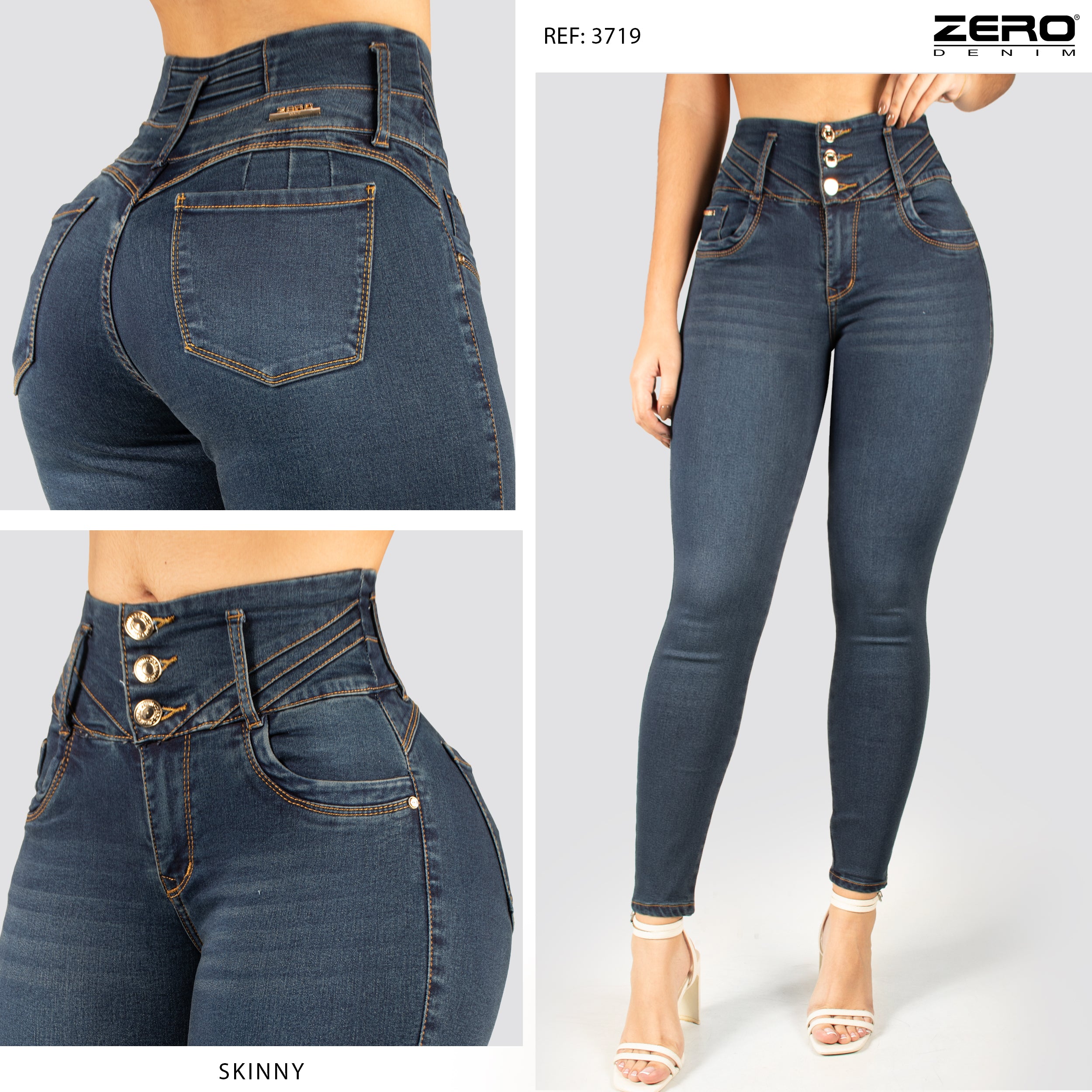 Jeans Skinny Tiro Alto 3719