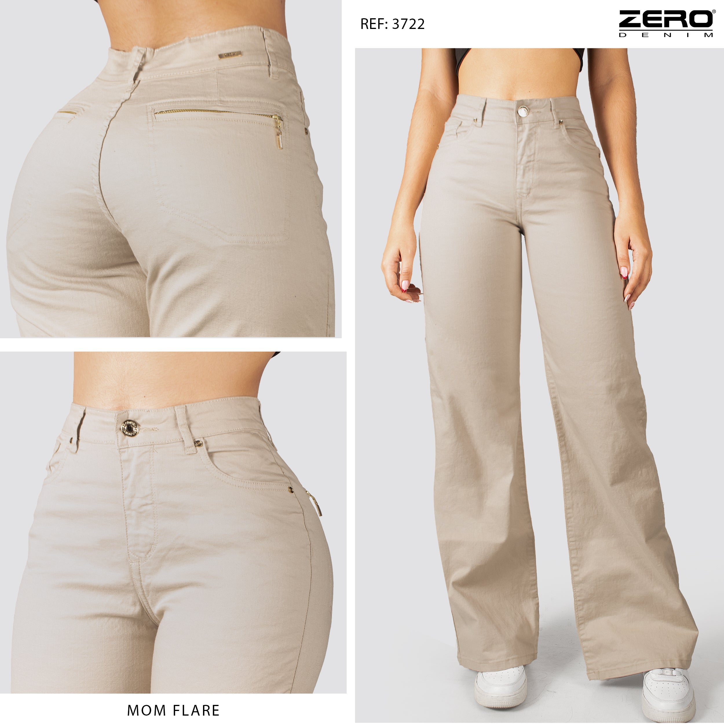 Pantalón Mom Flare Tiro Alto 3722