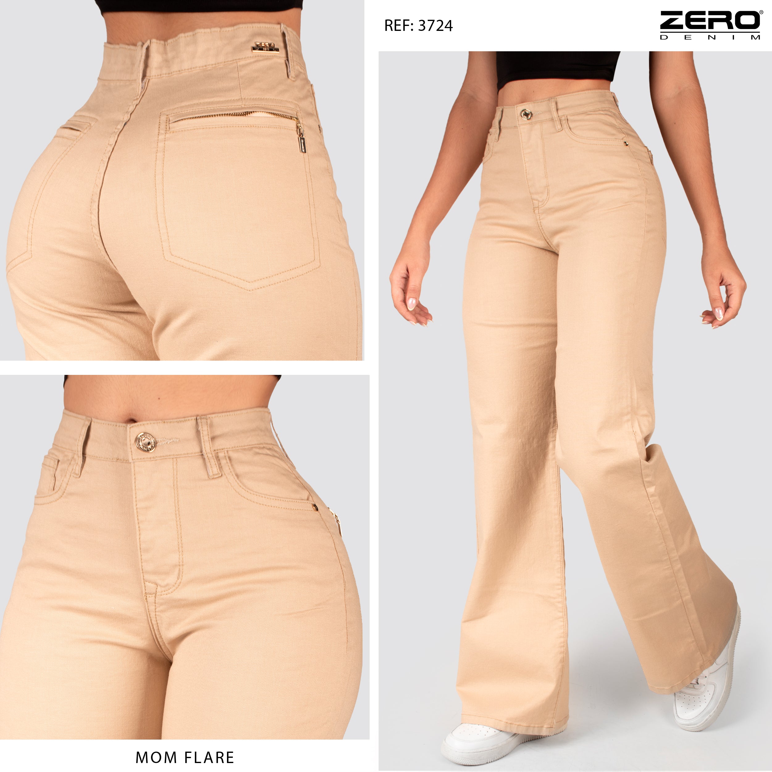 Pantalón Mom Flare Tiro Alto 3724