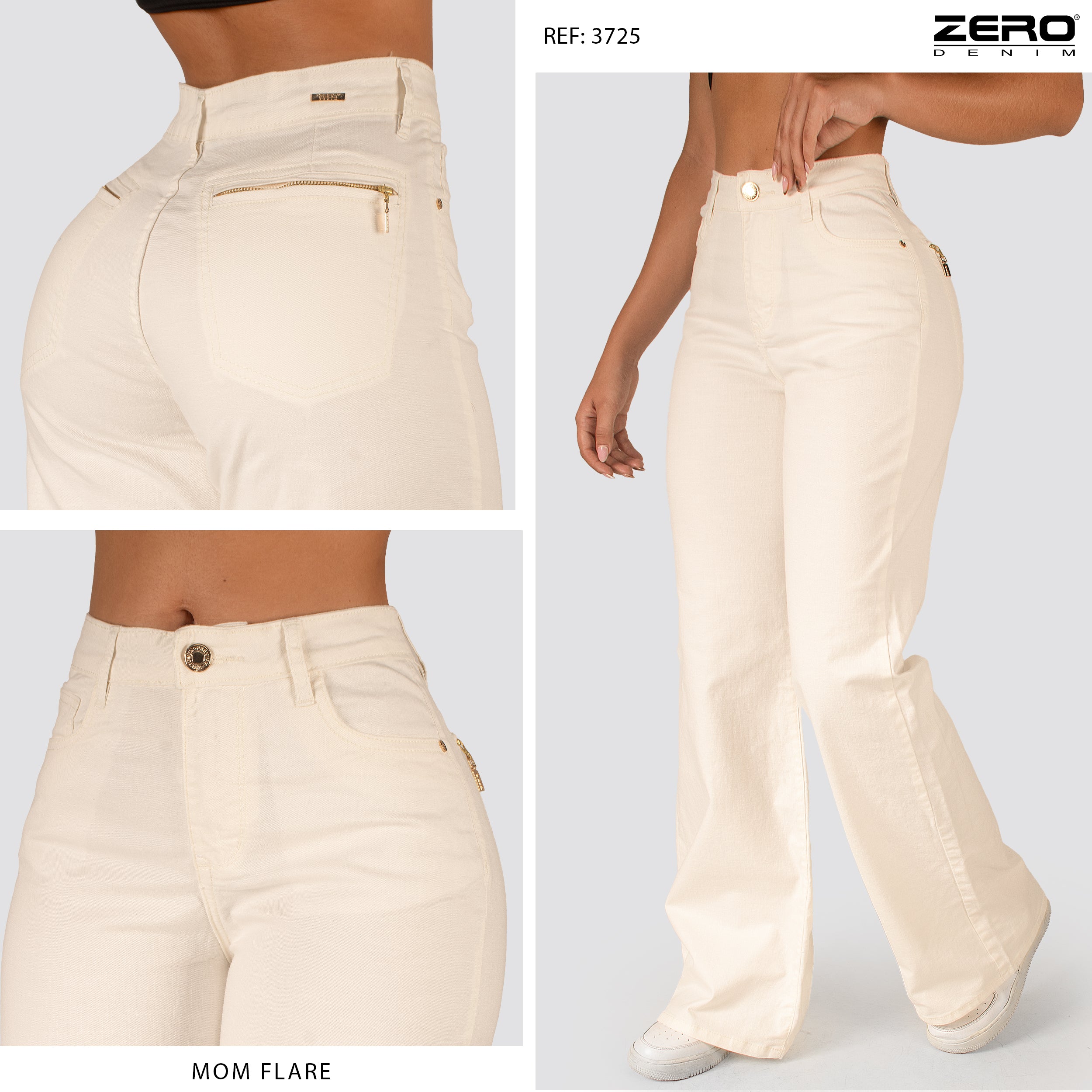 Pantalón Mom Flare Tiro Alto 3725