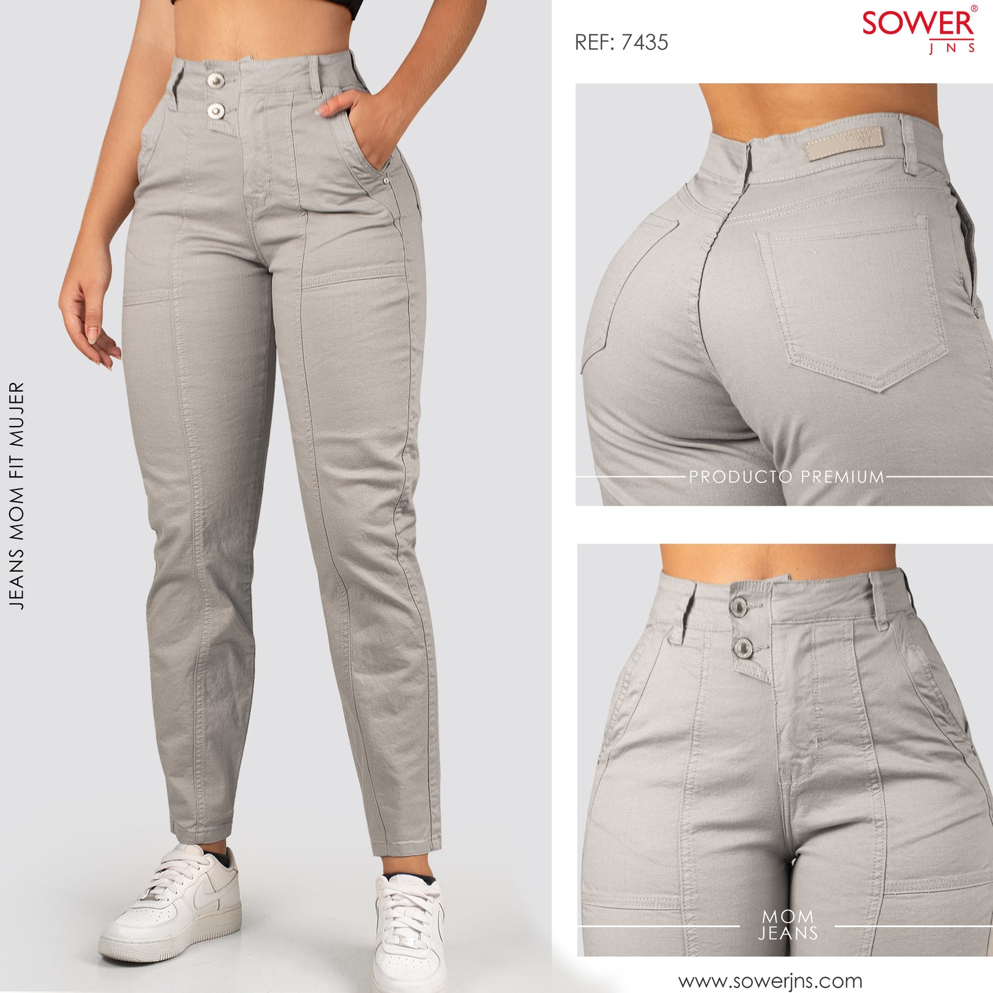 Pantalón Mom Fit Tiro Alto S7435
