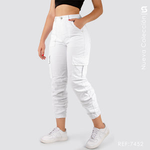 Pantalón Mom Fit Cargo Tiro Alto S7452