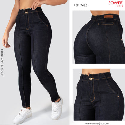 Jeans Skinny Tiro Alto 7480