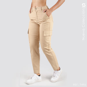 Mom Jeans Cargo Tiro Alto S7496