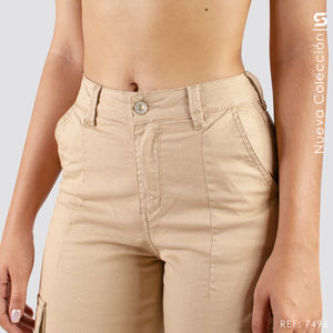 Pantalón Mom Fit Cargo Tiro Alto S7496