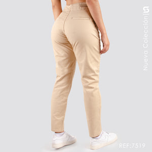 Pantalón Mom Fit Kaki Tiro Alto S7519