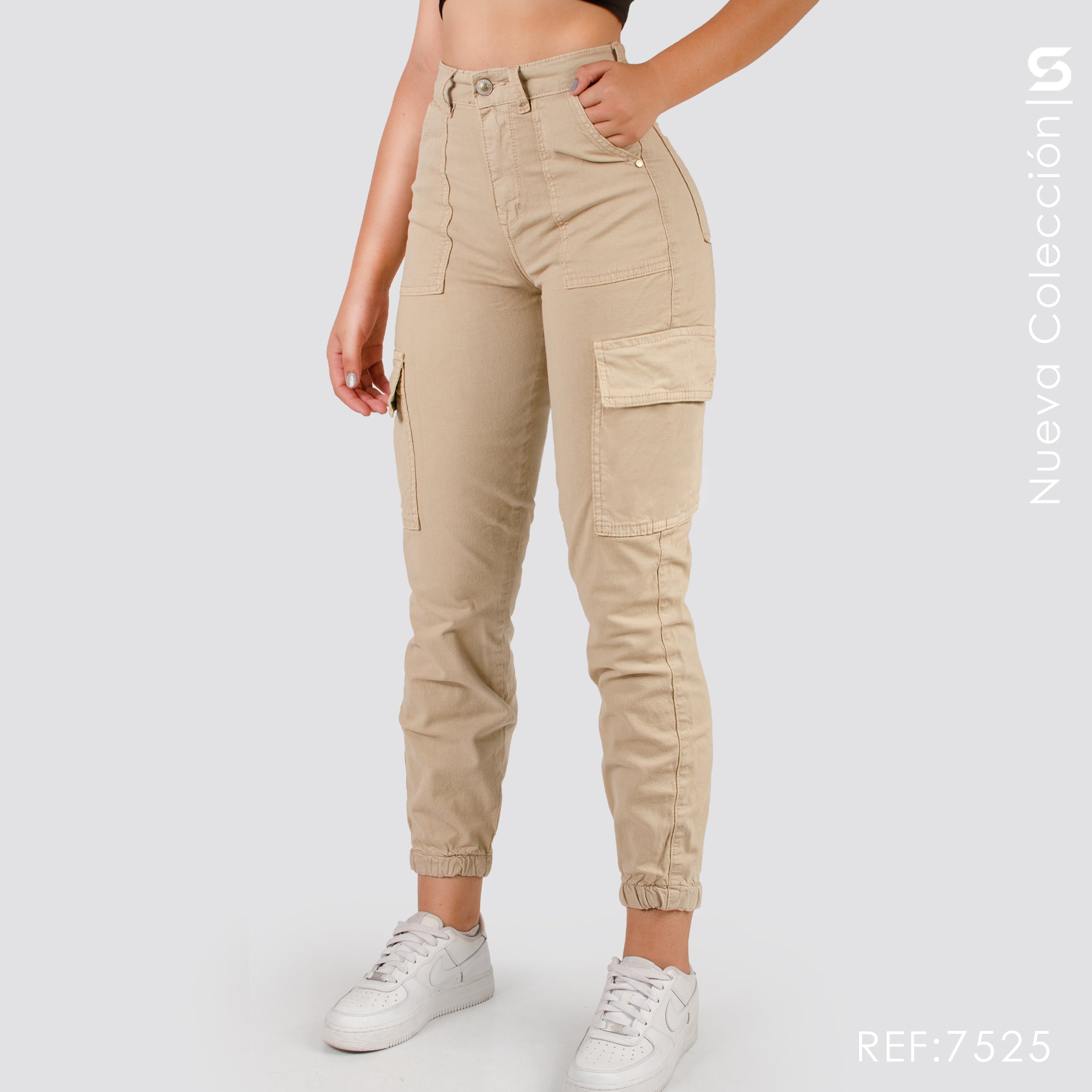 Pantalón Mom Fit Cargo Tiro Alto S7525