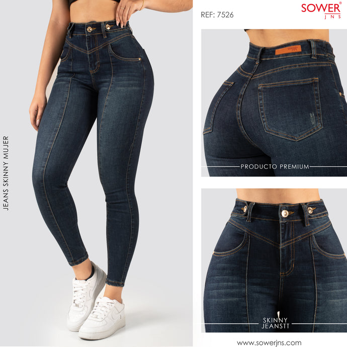 Jeans Skinny Tiro Alto S7526