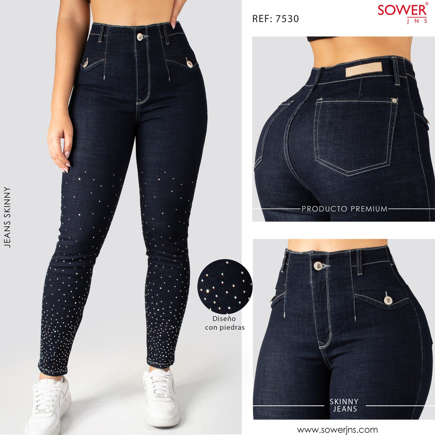 Jeans Skinny Tiro Alto S7530-P