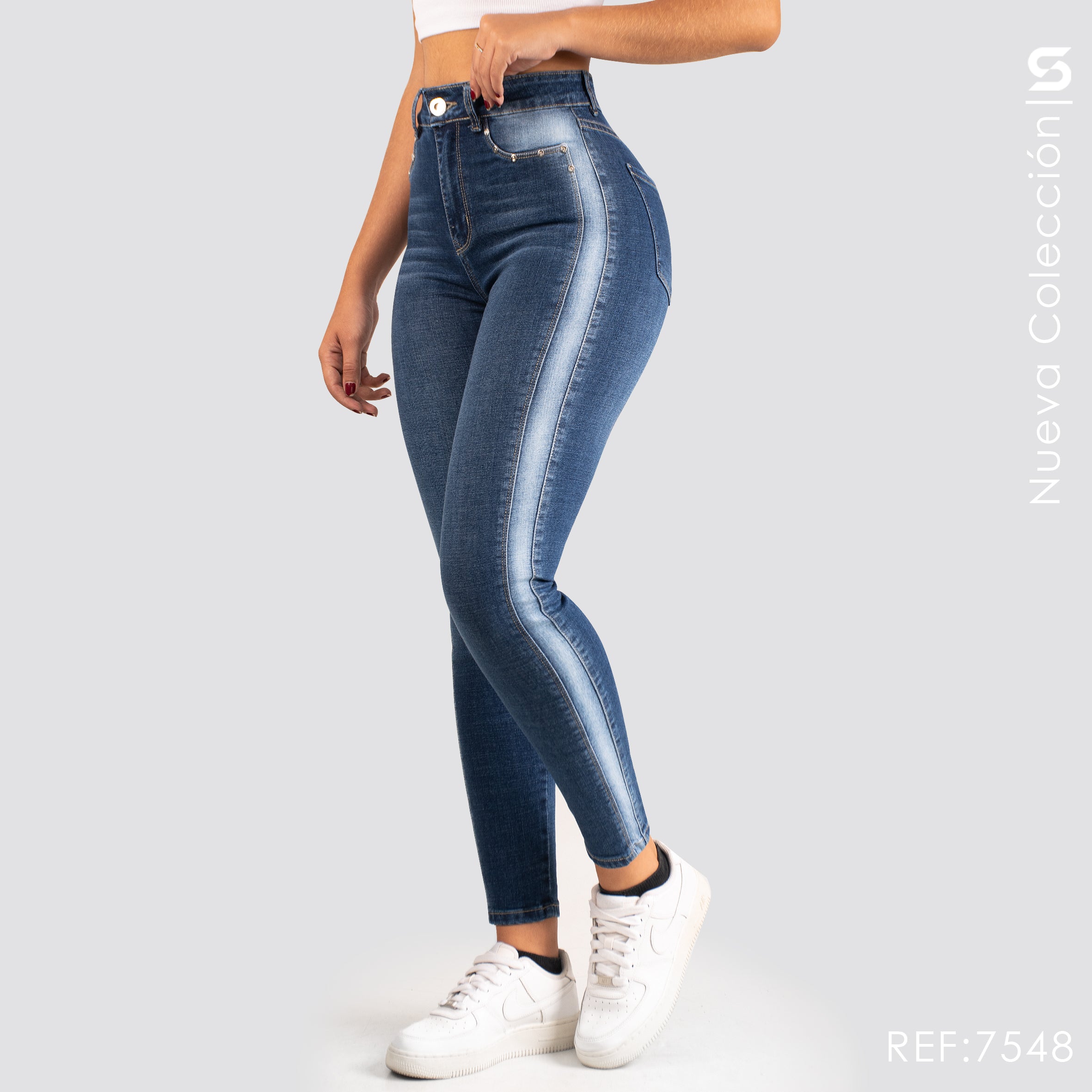 Jeans Skinny Tiro Alto S7548