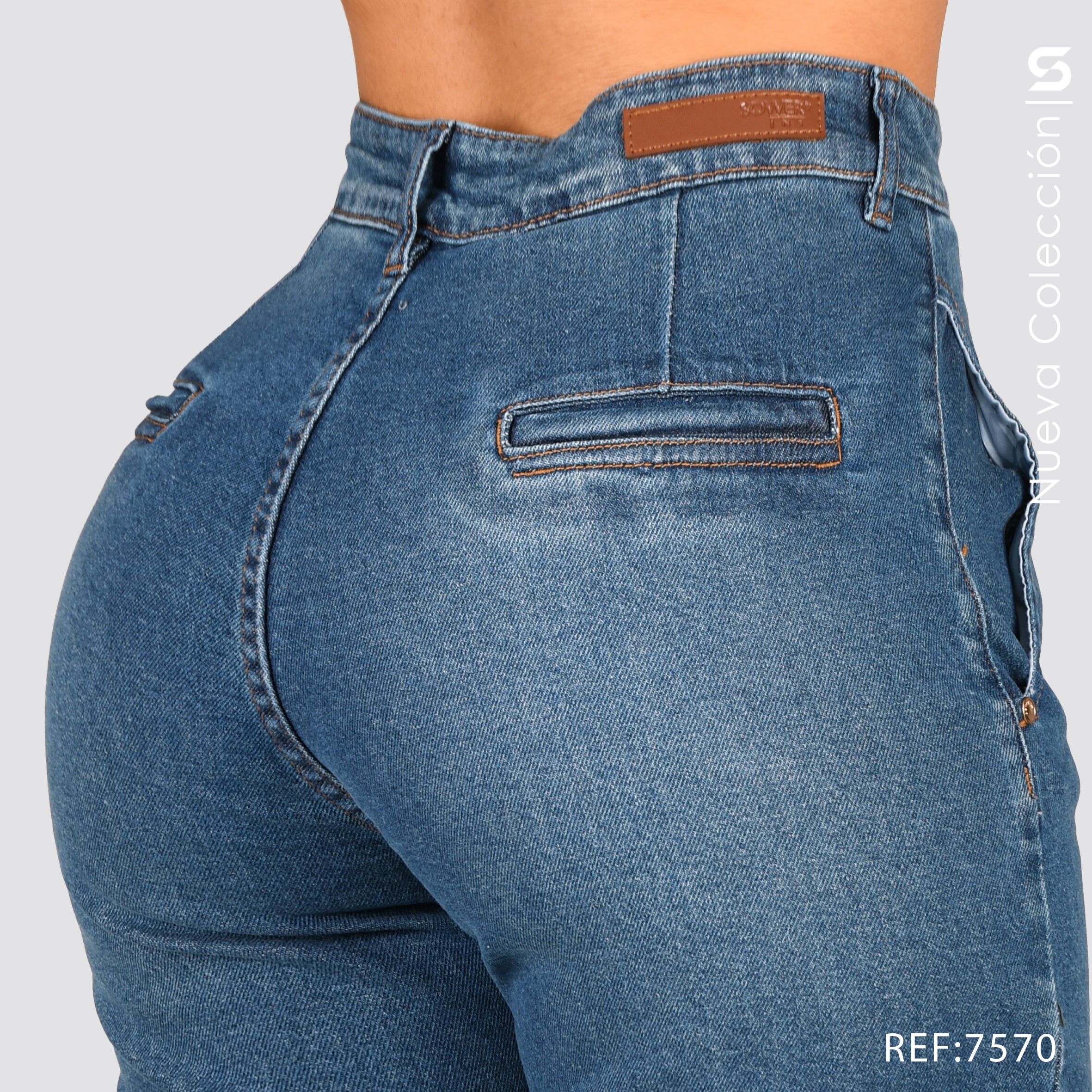 Jeans Mom Fit Tiro Alto S7570
