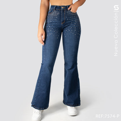 Jeans Mom flare Tiro Alto S7574-P