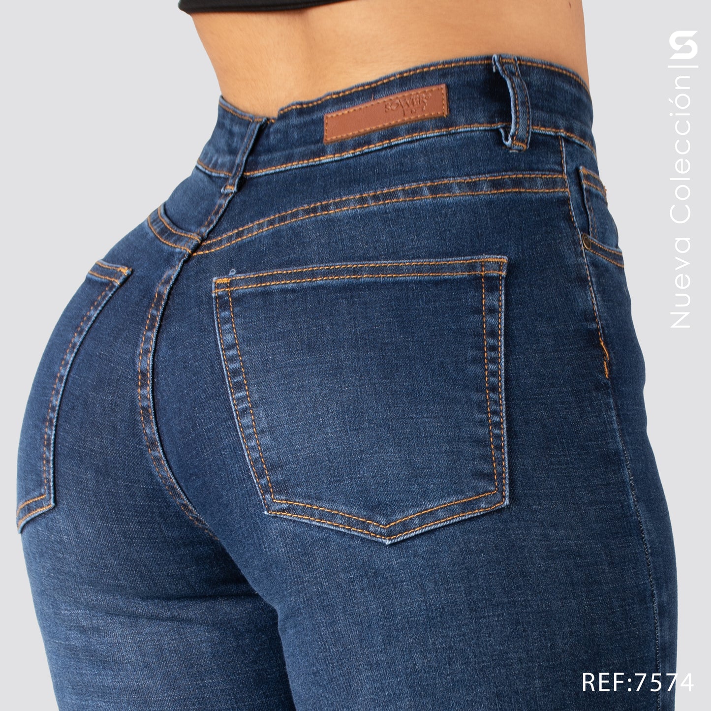 Jeans Mom Bota Ancha Alto S7574