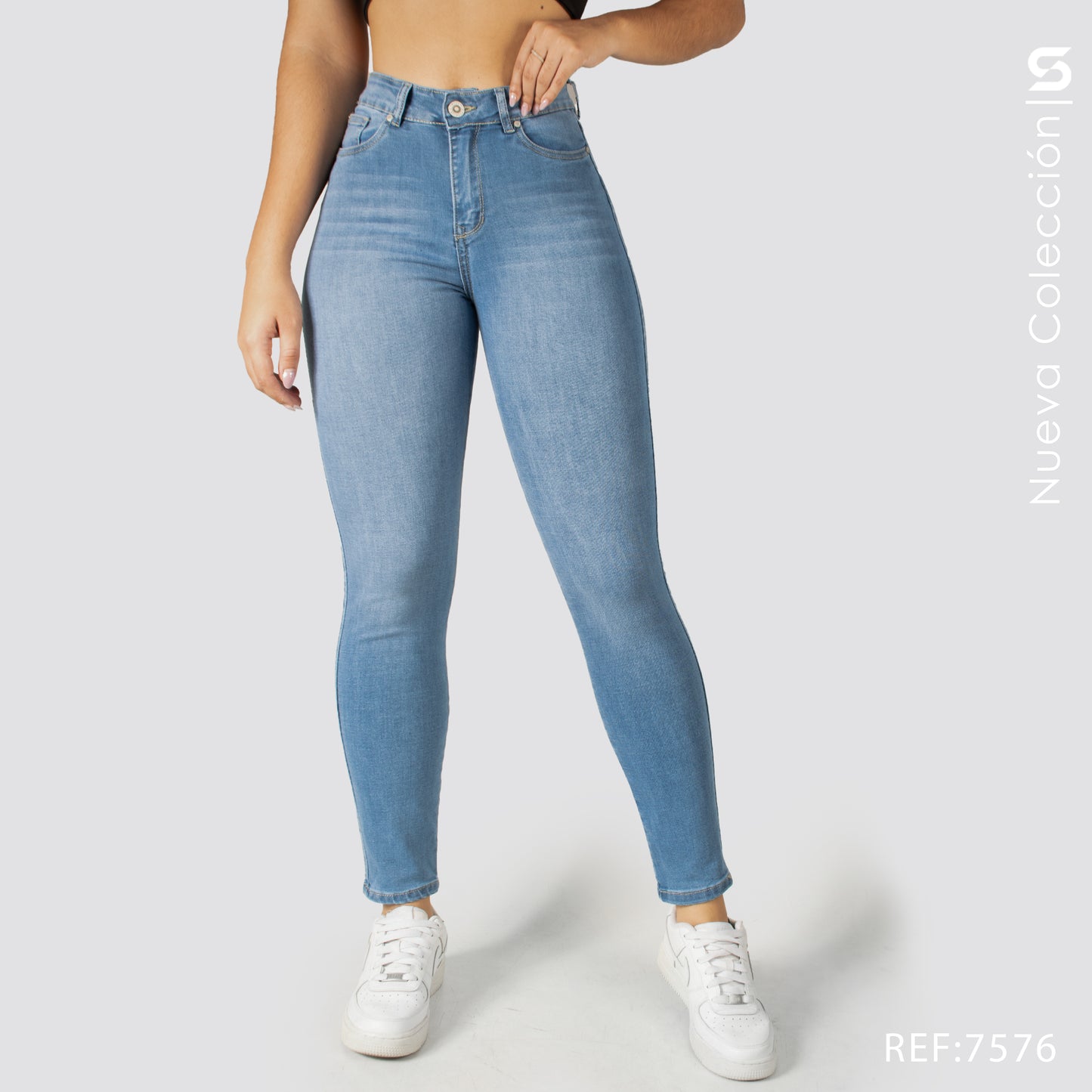 Jeans Skinny Tiro Alto S7576