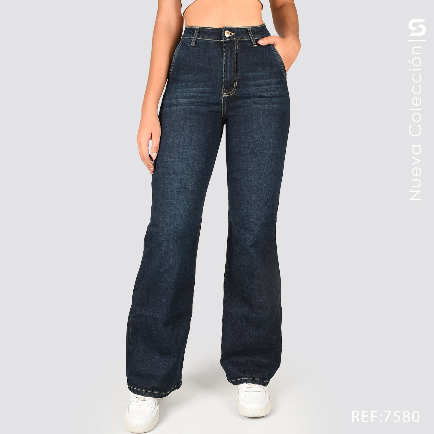 Jeans Mom Flare Tiro Alto S7580