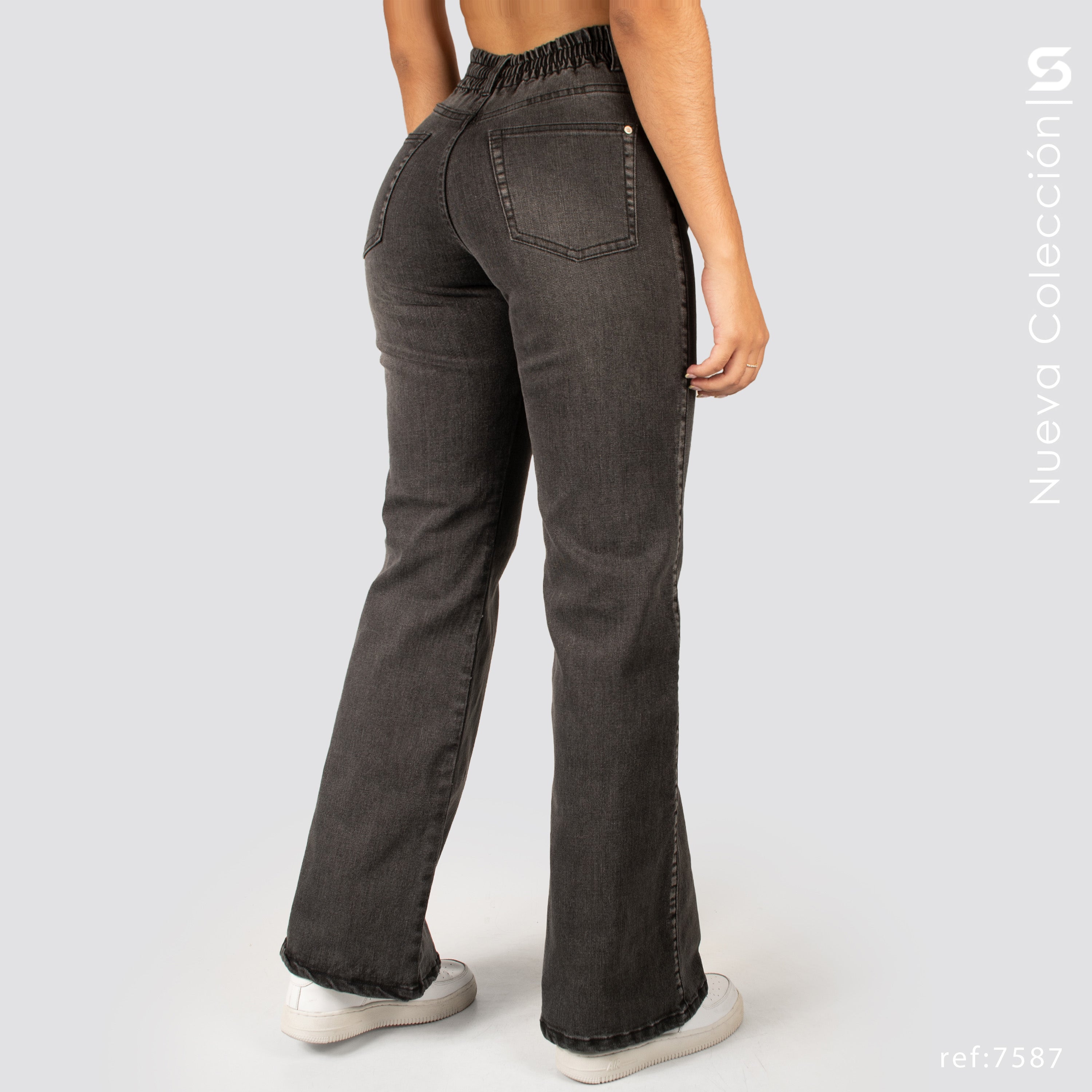 Jeans Mom Flare Tiro Alto S7587