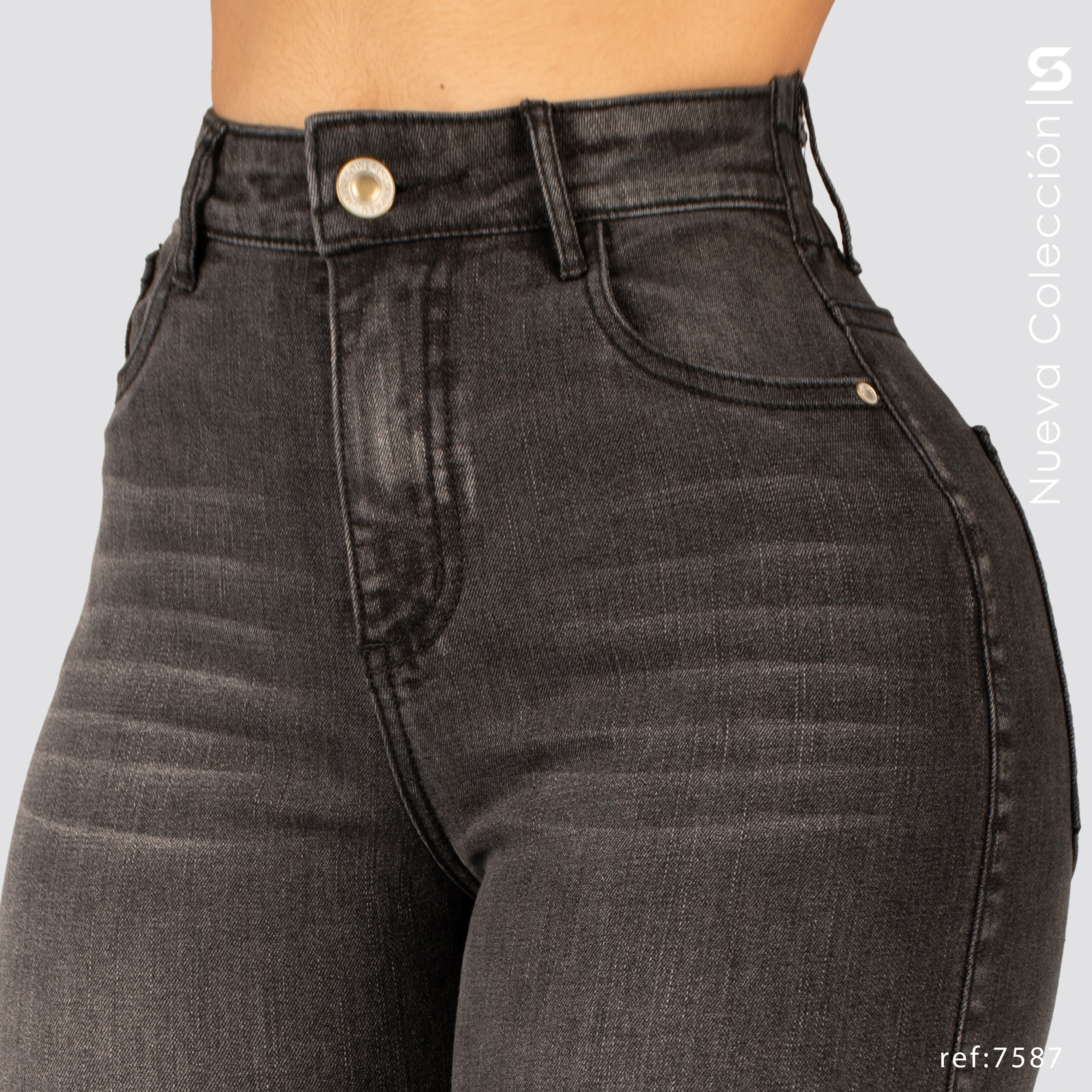 Jeans Mom Flare Tiro Alto S7587