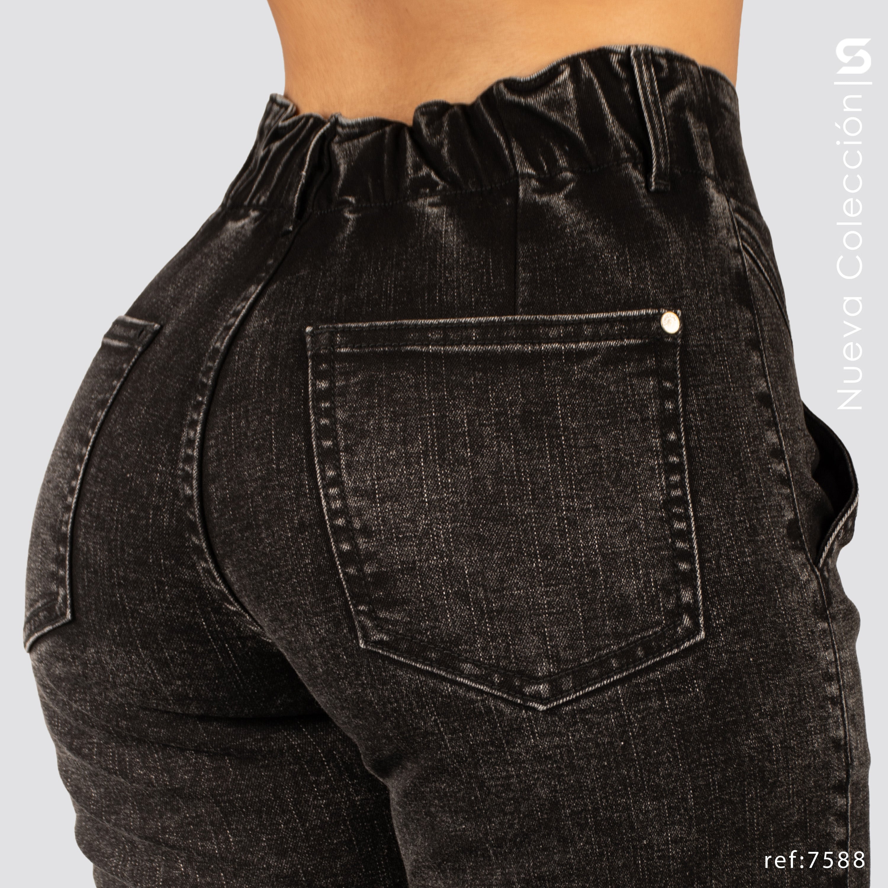 Jeans Mom Flare Tiro Alto S7588