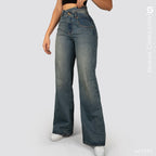 Jeans Mom Flare Rigido Tiro Alto S7592