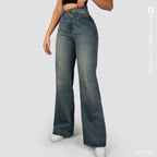 Jeans Mom Flare Rigido Tiro Alto S7592