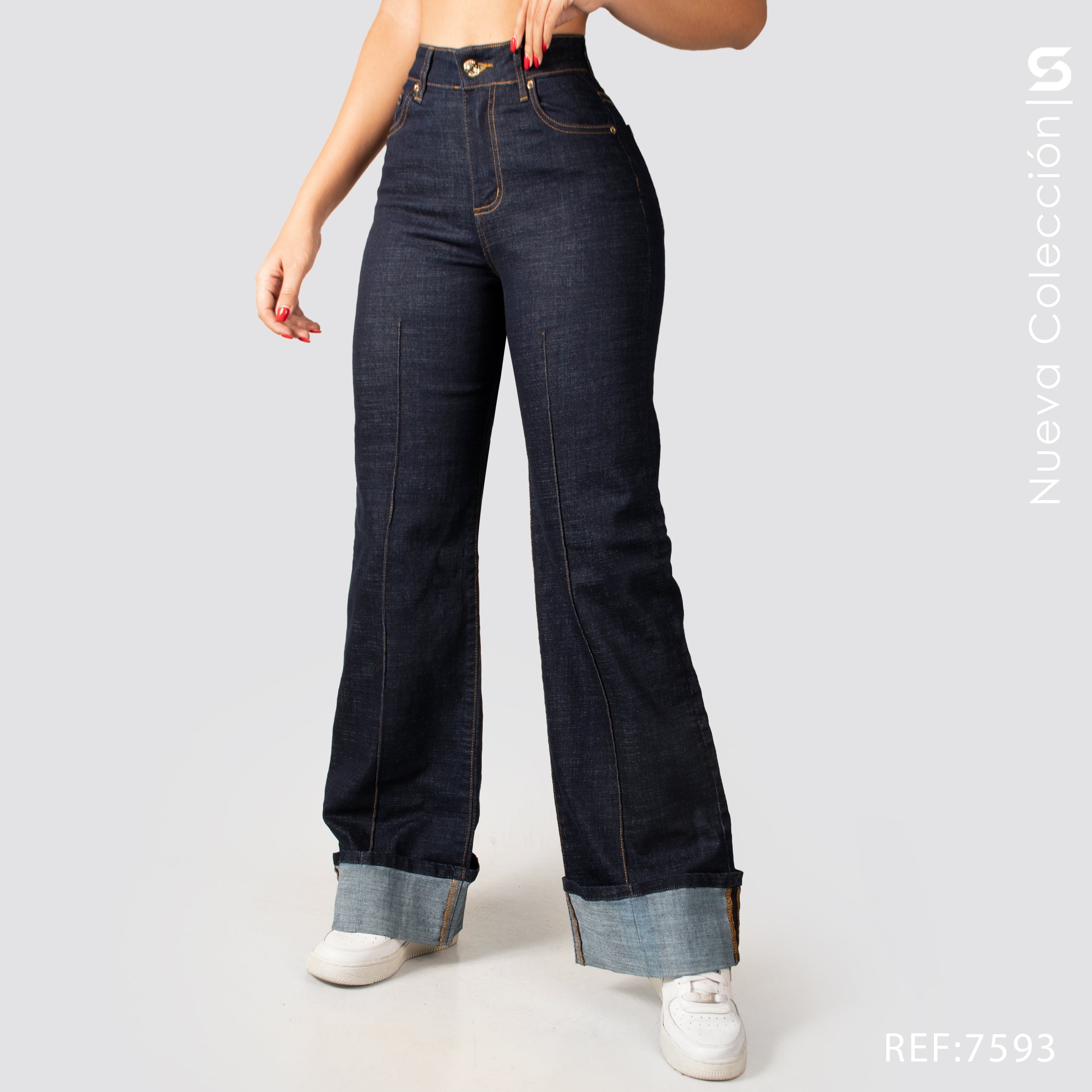 Jeans Mom Flare Tiro Alto S7593