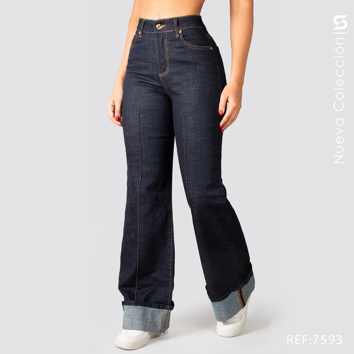 Jeans Mom Flare Tiro Alto S7593