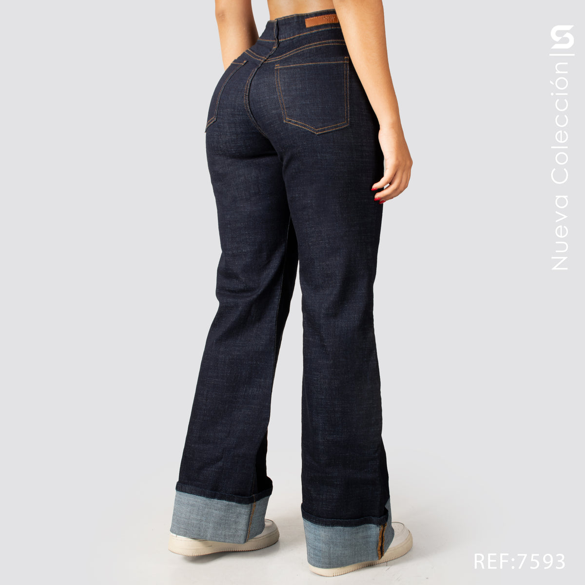 Jeans Mom Flare Tiro Alto S7593
