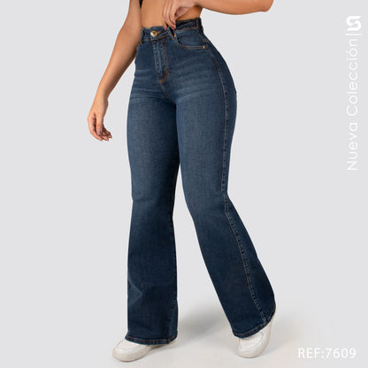 Jeans Mom Flare Tiro Alto 7609