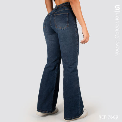 Jeans Mom Flare Tiro Alto 7609