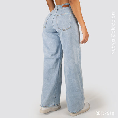 Jeans Mom Flare Tiro Alto 7610