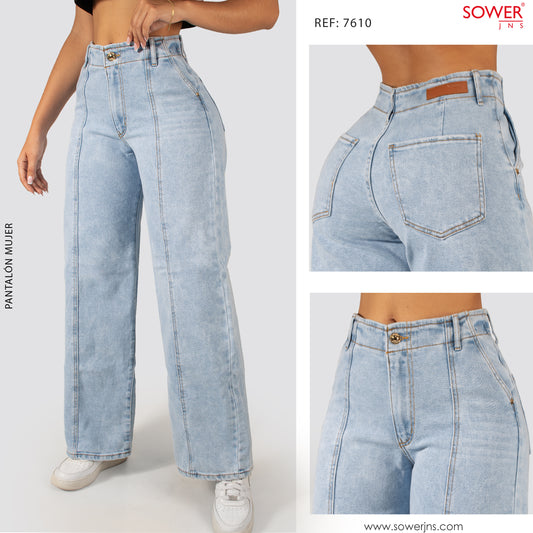 Jeans Mom Flare Tiro Alto 7610