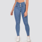 Jeans Skinny Tiro Alto Tono Claro Z1035