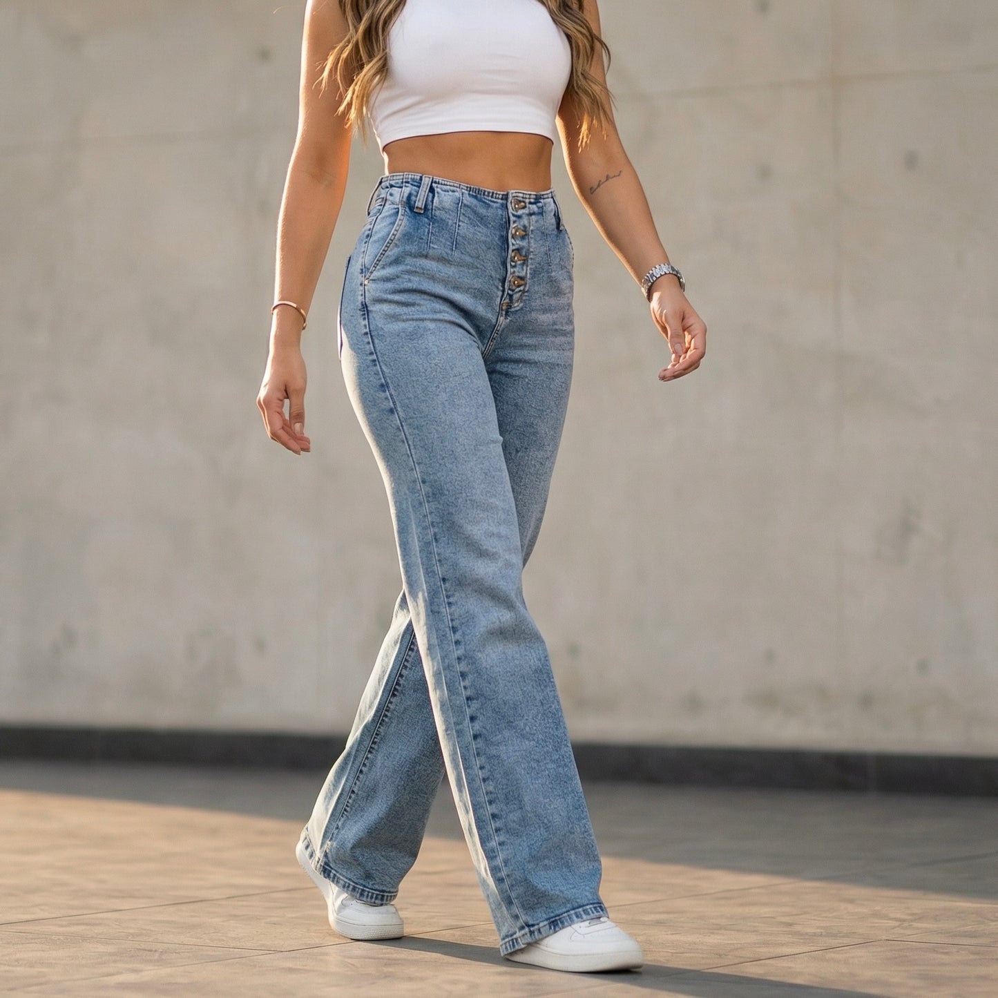 Jeans Mom Flare Tiro Alto S7582