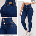 Jeans Skinny Tiro Alto Tono Medio Z1035