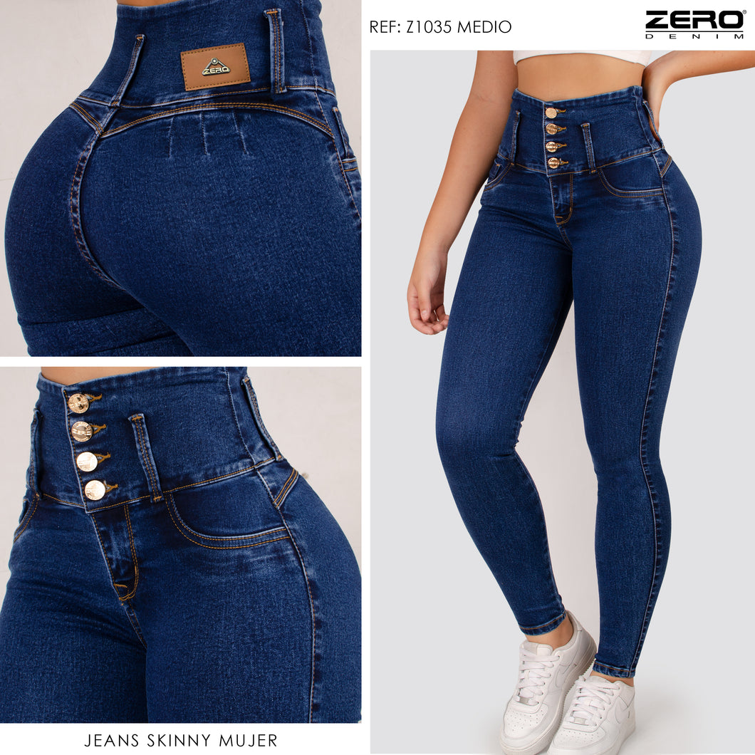 Jeans Skinny Tiro Alto Medio Z1035