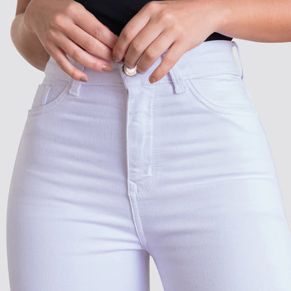 Jeans Skinny Tiro Alto Basic Blanco