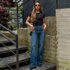 Jeans Mom Flare Tiro Alto S7586