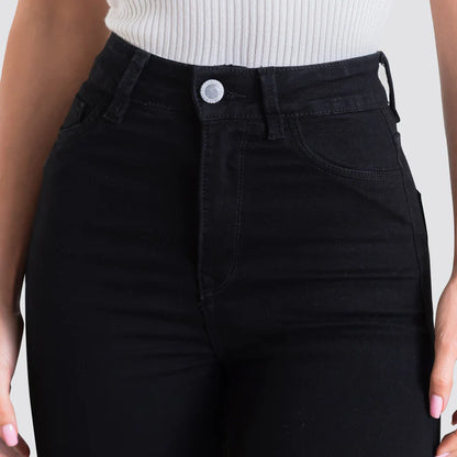 Jeans Skinny Tiro Alto Basic Negro